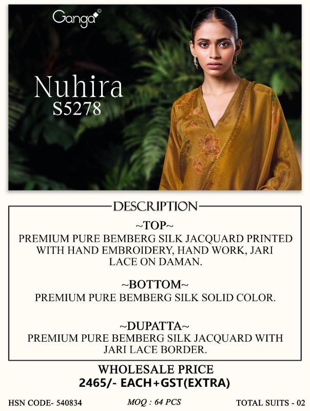 Ganga nuhira 5278 wholesale dress material distributors